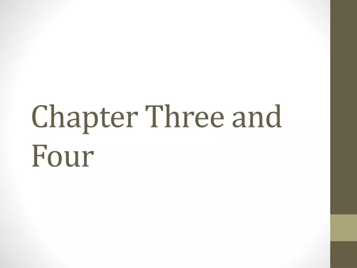 chapter three and four