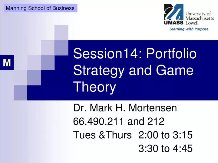 session14 portfolio strategy and game theory