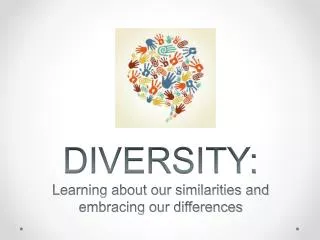 DIVERSITY: Learning about our similarities and embracing our differences