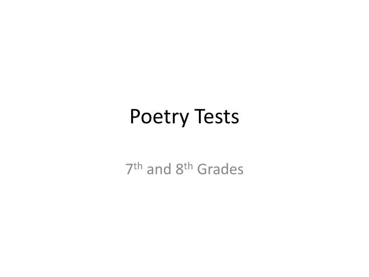 poetry tests