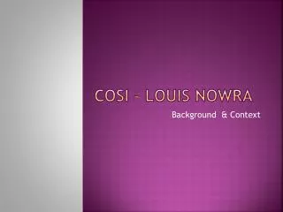 Cosi – Louis Nowra