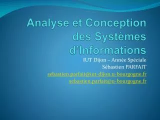 analyse et conception des syst mes d informations