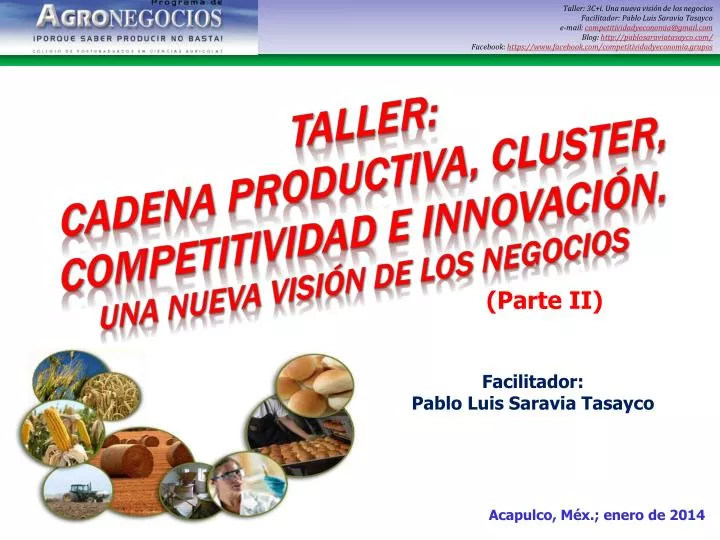 taller cadena productiva cluster competitividad e innovaci n una nueva visi n de los negocios