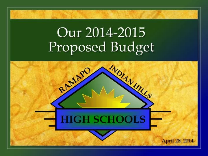 our 2014 2015 proposed budget