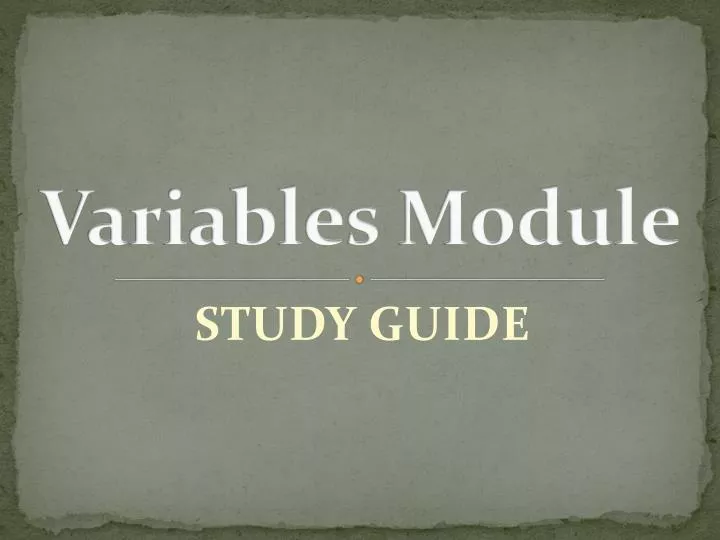 variables module
