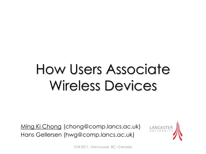 how users associate wireless devices