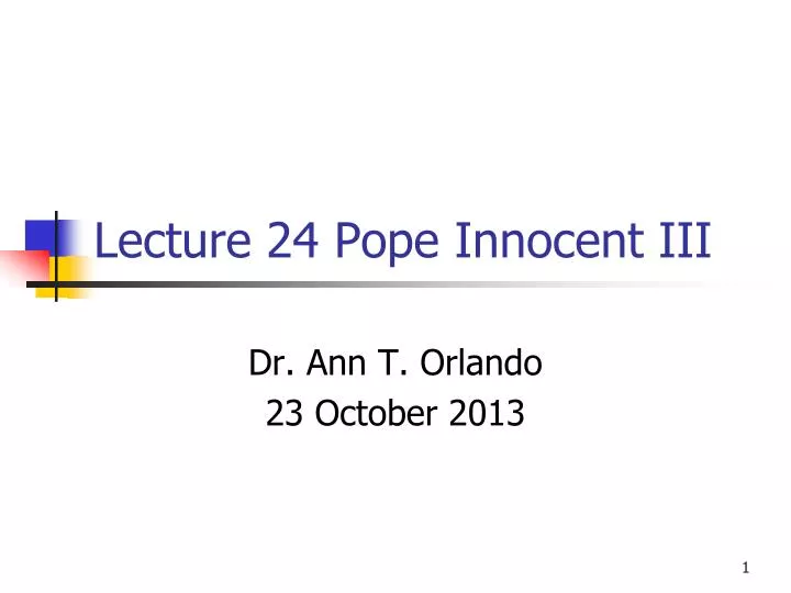 lecture 24 pope innocent iii