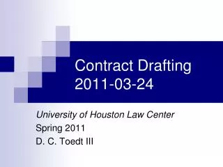Contract Drafting 2011-03-24