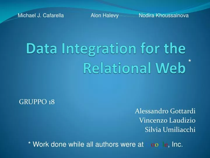 data integration for the relational web