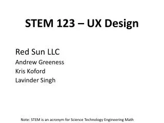 STEM 123 – UX Design