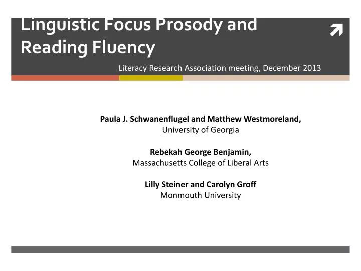 linguistic focus prosody and reading fluency