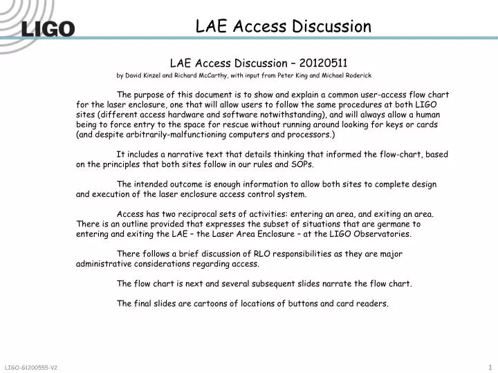 lae access discussion