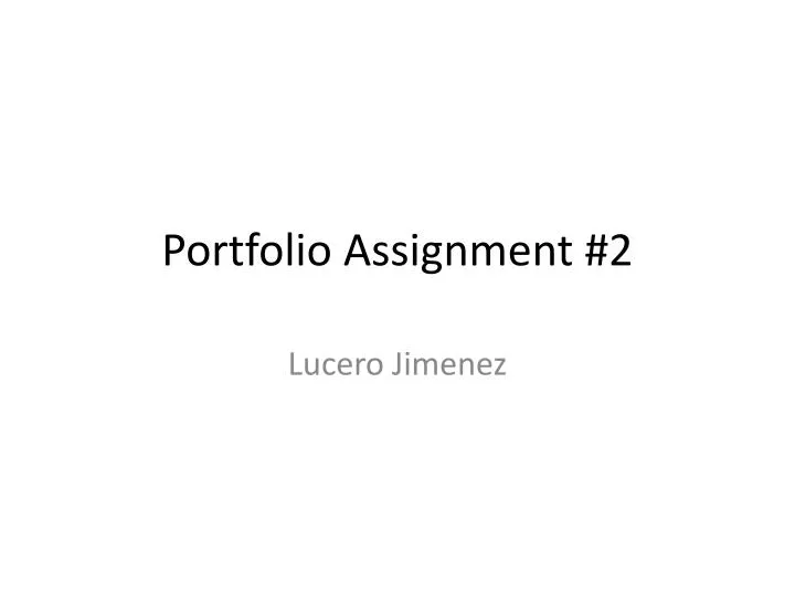 portfolio assignment 2