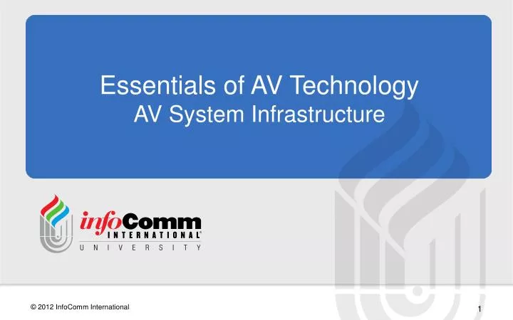 essentials of av technology av system infrastructure