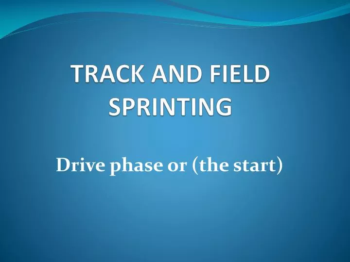 track and field sprinting