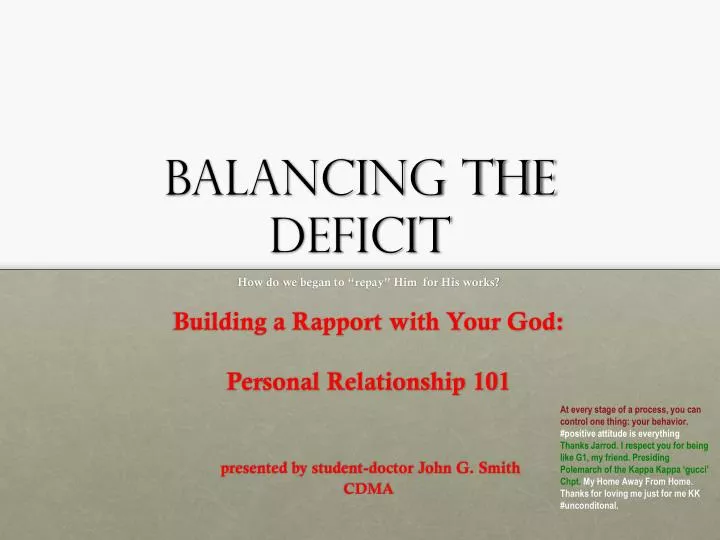 balancing the deficit