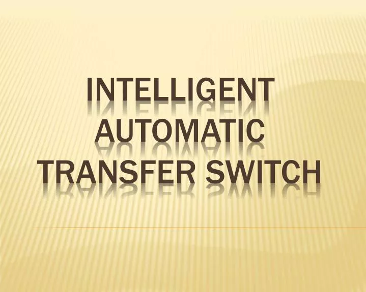 intelligent automatic transfer switch