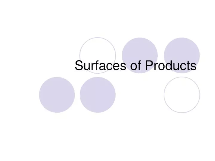surfaces of products