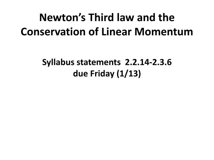 newton s third law and the conservation of linear momentum