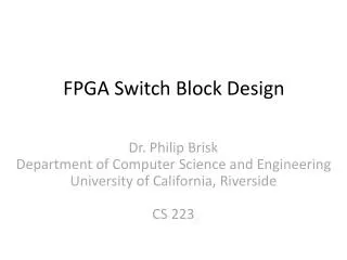 FPGA Switch Block Design