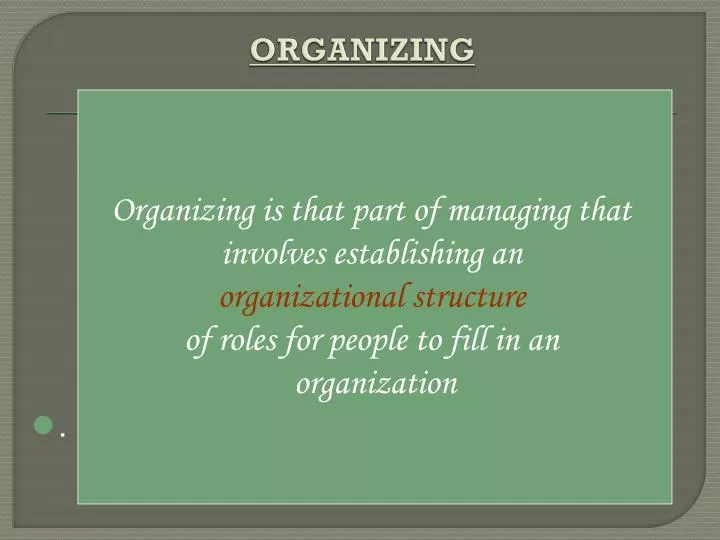 organizing