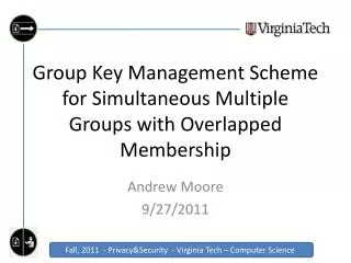 Group Key Management Scheme for Simultaneous Multiple Groups with Overlapped Membership