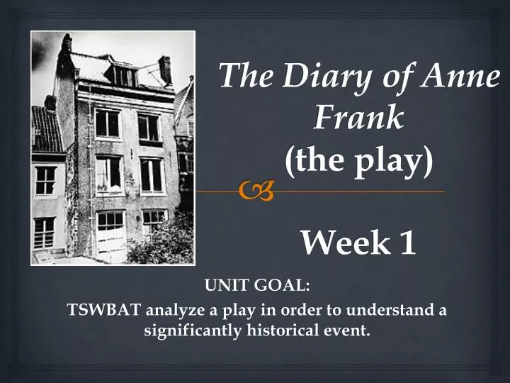 the diary of anne frank the play week 1