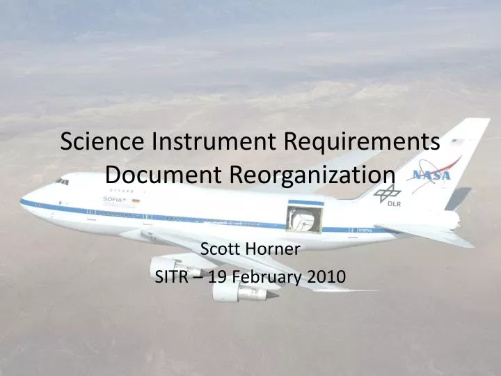 science instrument requirements document reorganization