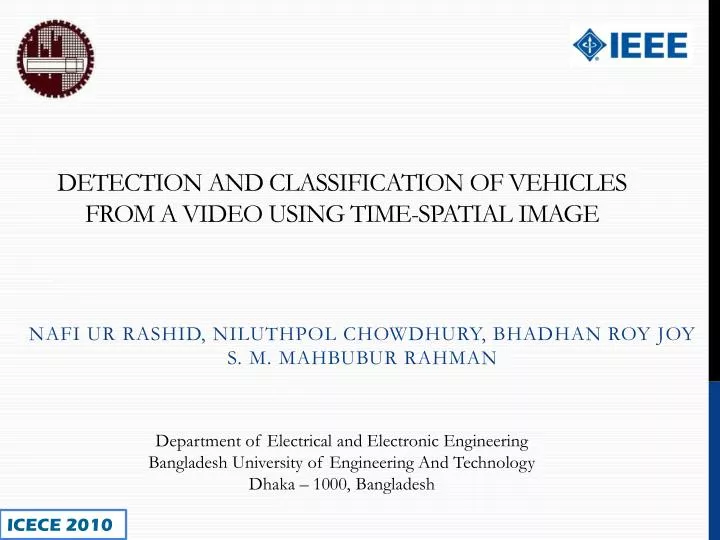detection and classification of vehicles from a video using time spatial image