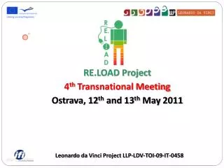 RE.LOAD Project 4 th Transnational Meeting Ostrava , 12 th and 13 th May 2011