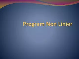 program non linier