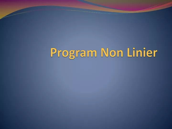 program non linier