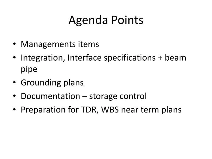 agenda points