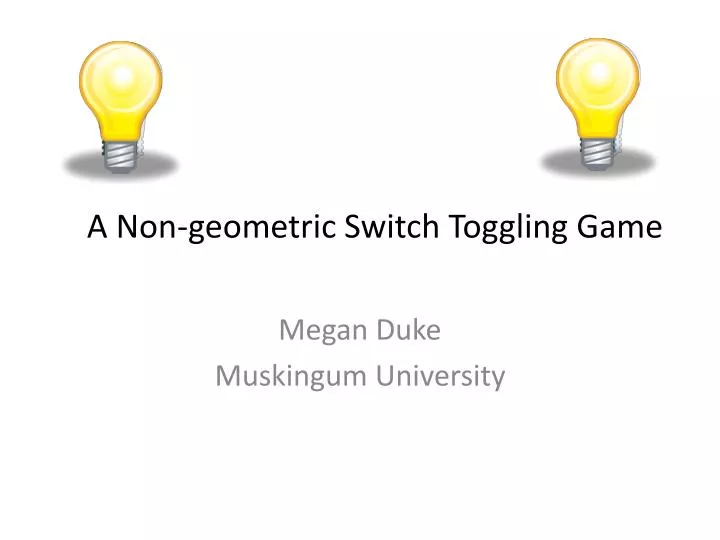 a non geometric switch toggling game