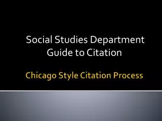 Chicago Style Citation Process