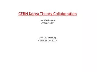 CERN Korea Theory Collaboration