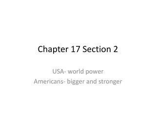 Chapter 17 Section 2