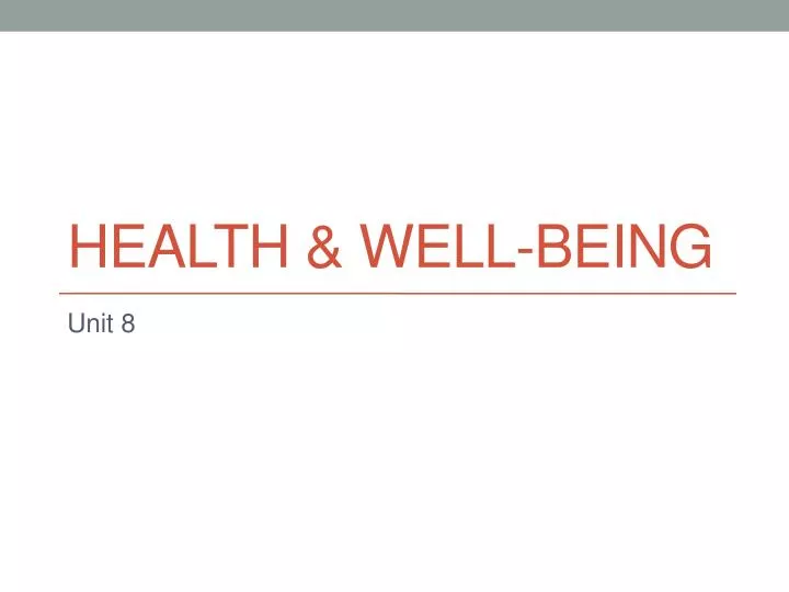 health well being