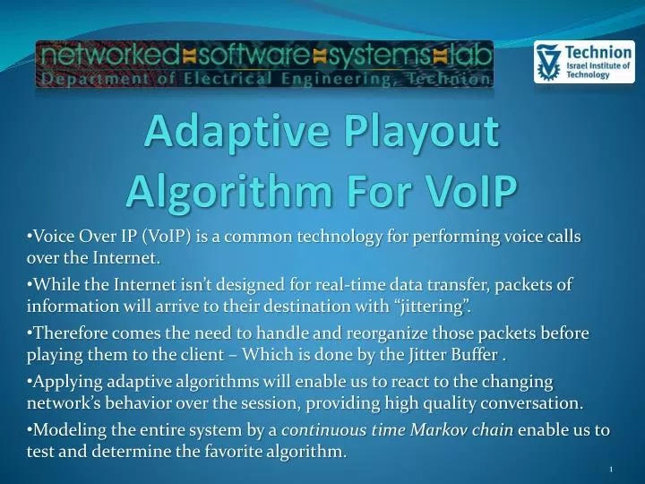 adaptive playout algorithm for voip