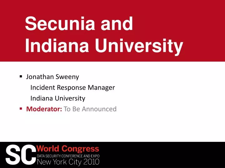 secunia and indiana university