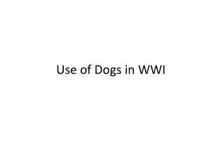 Use of Dogs in WWI