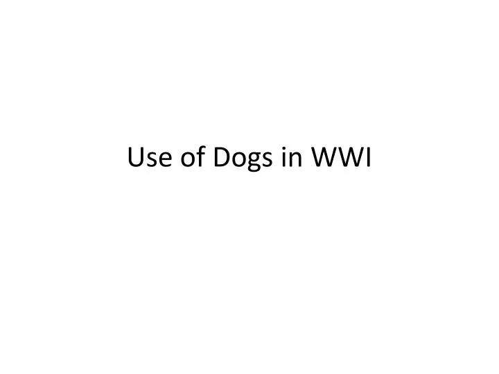 use of dogs in wwi