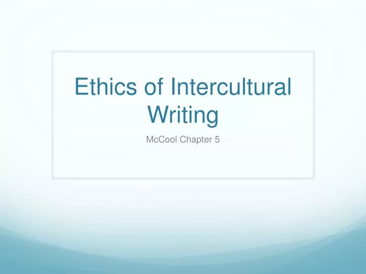 ethics of intercultural writing
