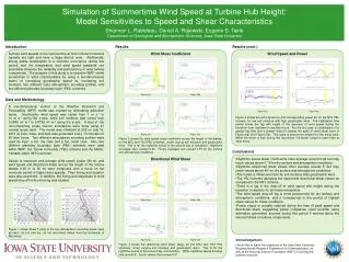 Simulation of Summertime Wind Speed at Turbine Hub Height: