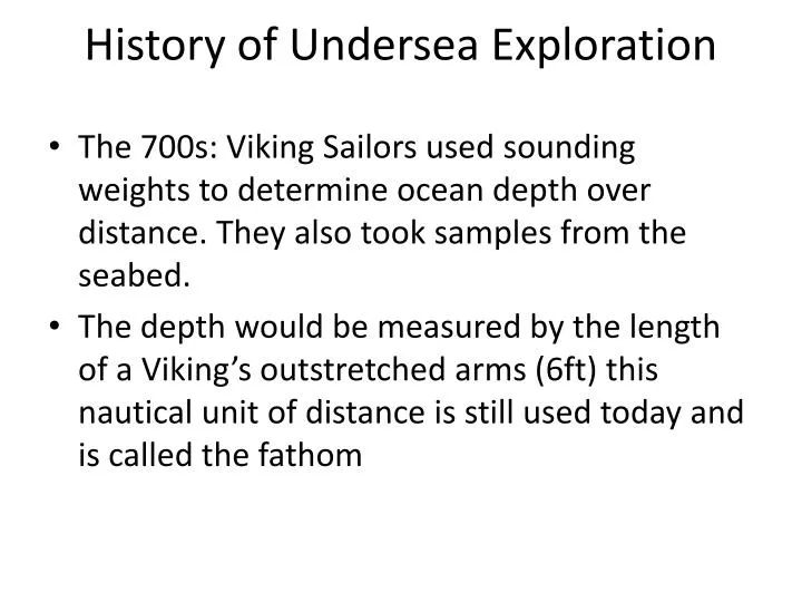 history of undersea exploration