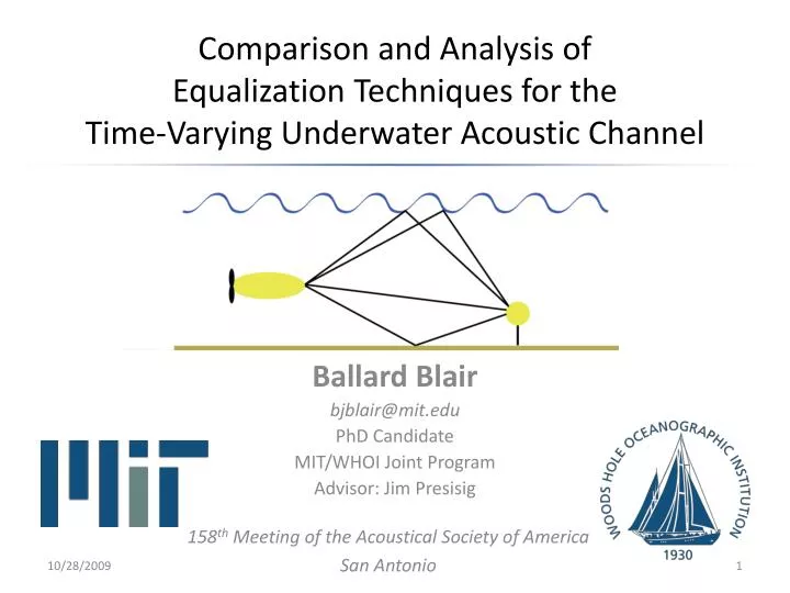 comparison and analysis of equalization techniques for the time varying underwater acoustic channel