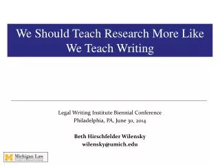 We Should Teach Research More Like We Teach Writing