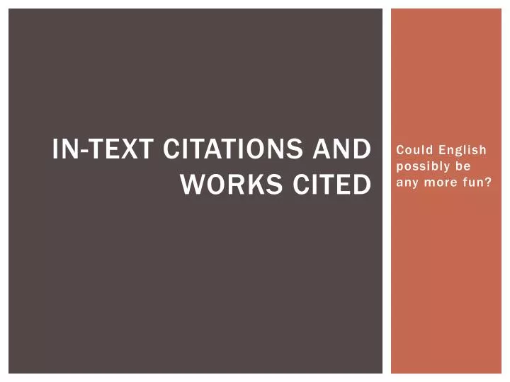 in text citations and works cited