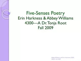 Five-Senses Poetry