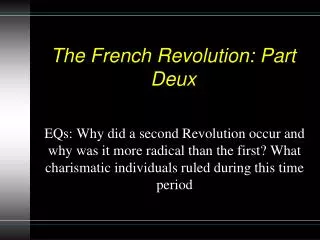 The French Revolution: Part Deux